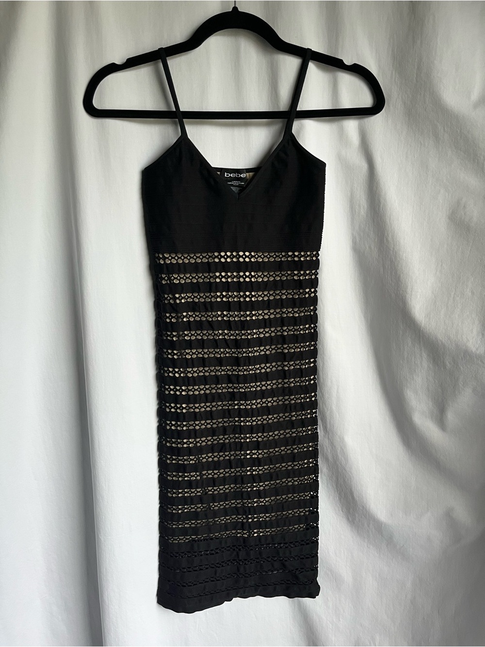 bebe Black fishnet Mini Dress